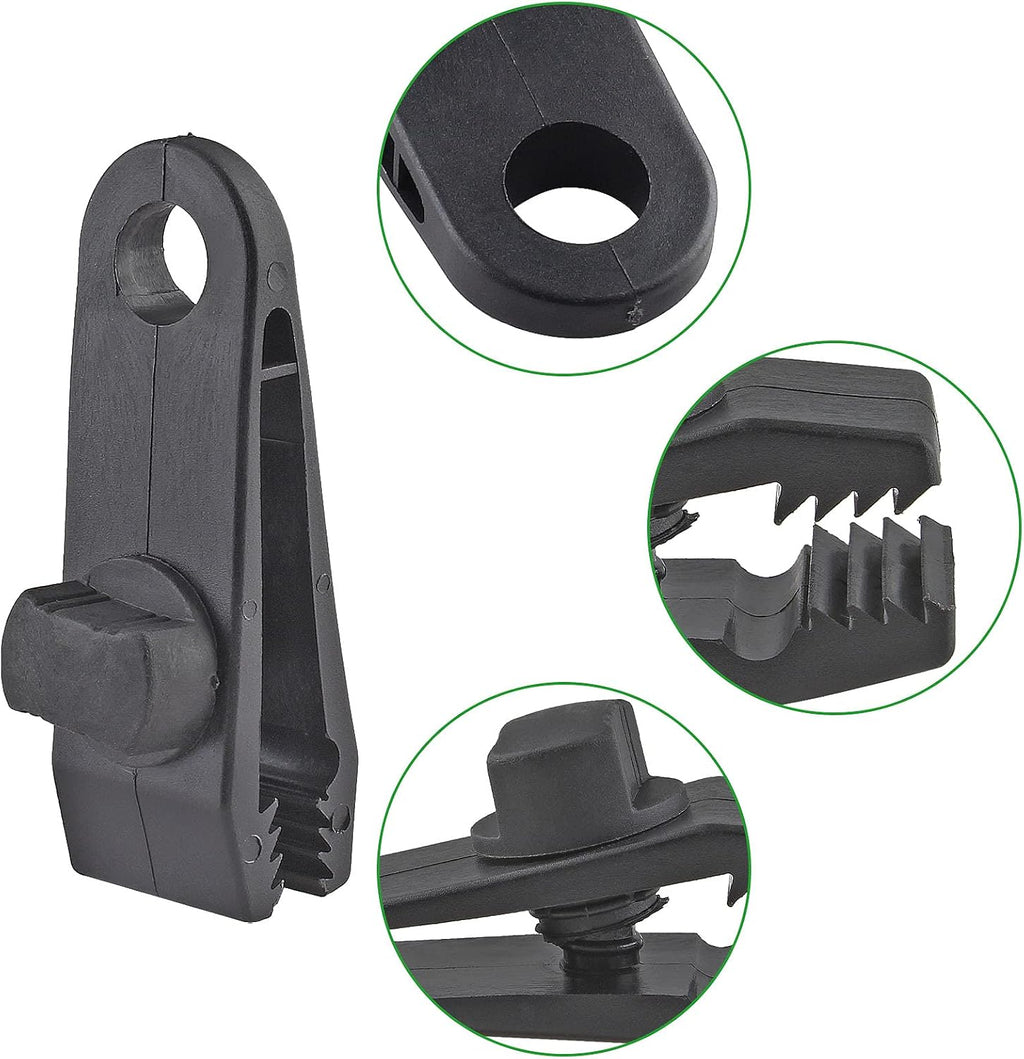 Jiozermi 24 Pcs Tarp Clips for Secures Outdoor Camping, Black
