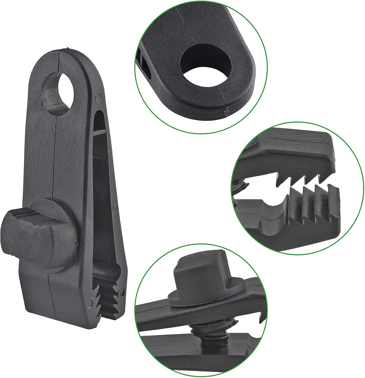 Jiozermi 24 Pcs Tarp Clips for Secures Outdoor Camping, Black