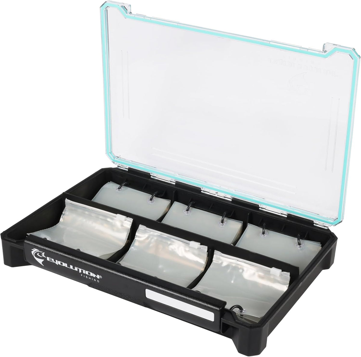 Evolution Fishing BallistiX Blade Runner Tackle Tray - Waterproof, Spinnerbait & Buzzbait Storage, 24 Rust-Resistant Baggies, 6 Sections, Fits 3700 Tackle Box, QuikLatch