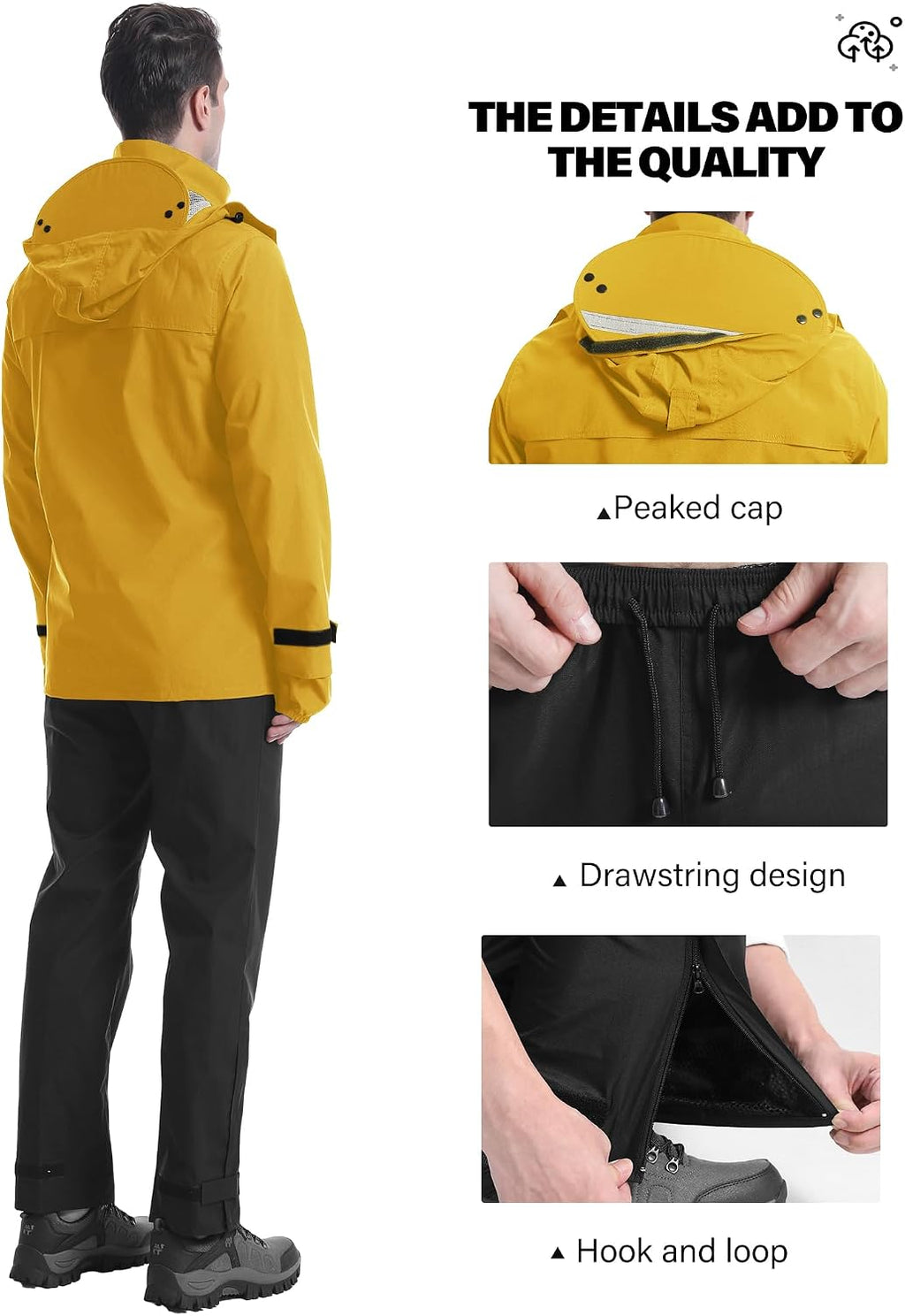 iCreek Rain Suit Waterproof Breathable Lightweight 2-Piece Rain Gear Unisex