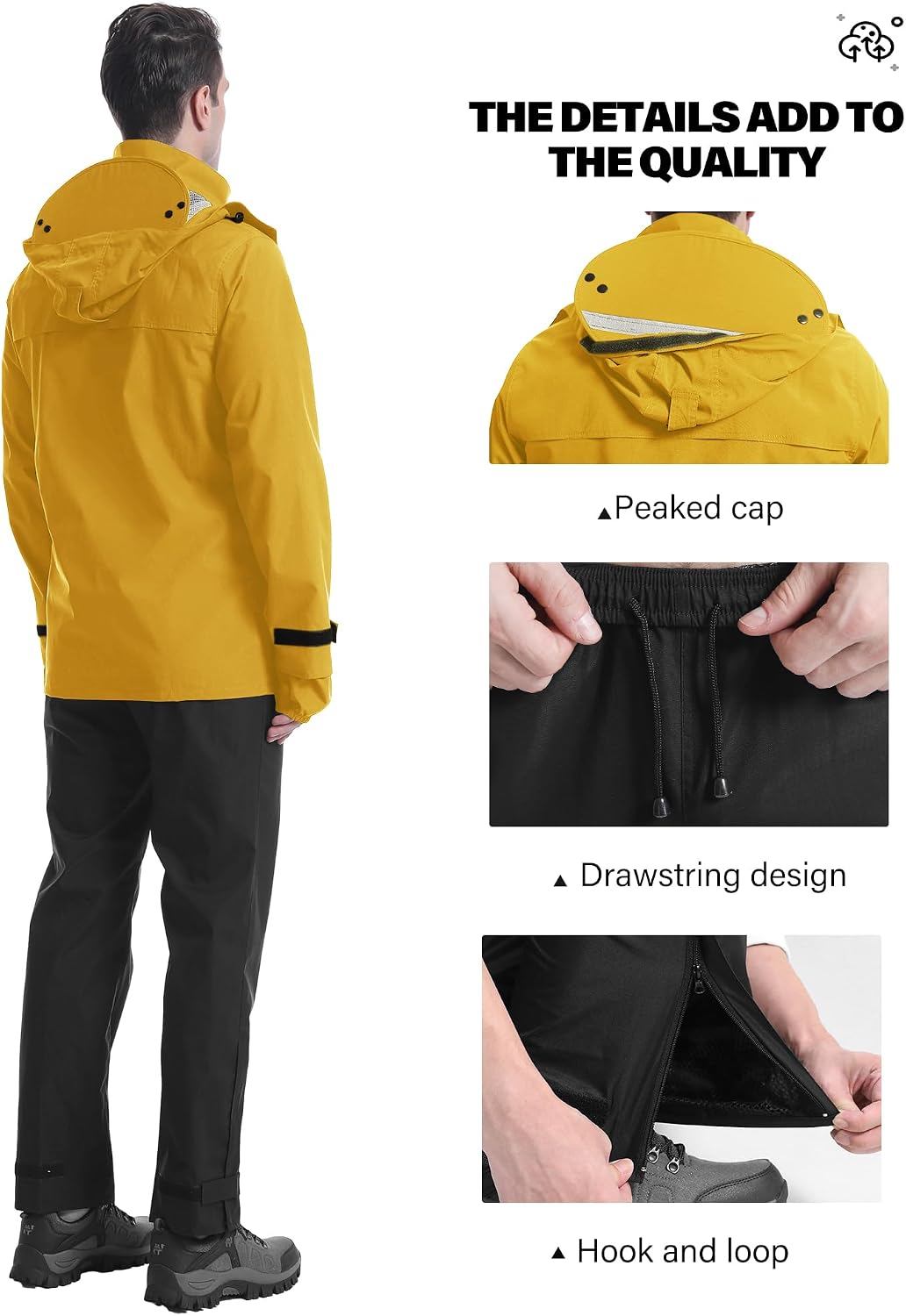 iCreek Rain Suit Waterproof Breathable Lightweight 2-Piece Rain Gear Unisex