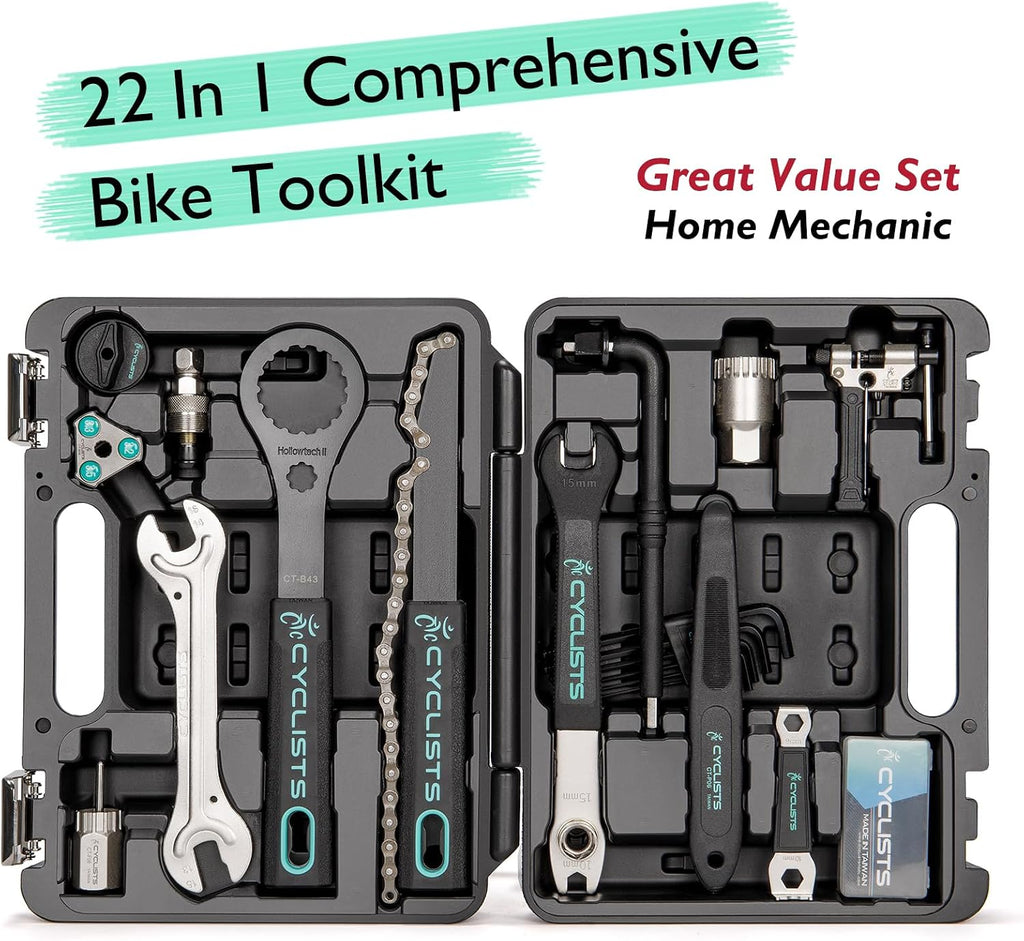 Bike Tool Kit with Storage Case - 22 PCS Bicycle Repair Tool Set