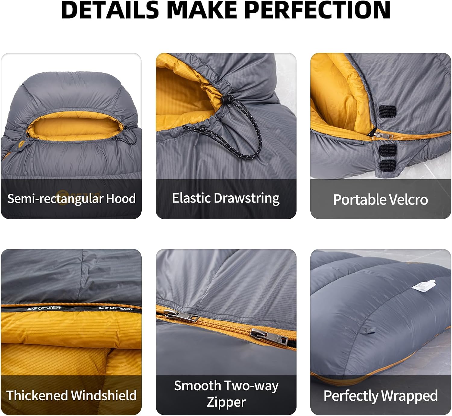 Down Sleeping Bag for Adults, 620 Fill Power Backpacking
