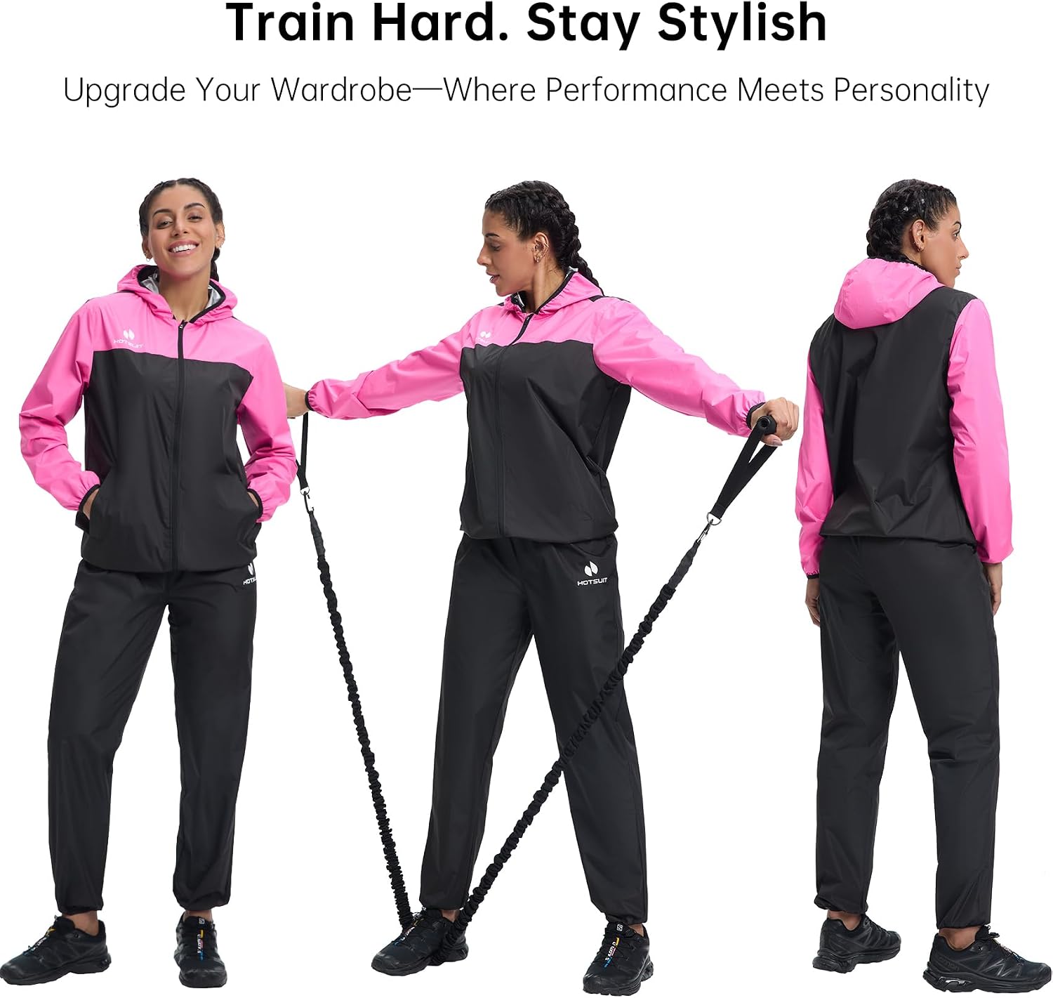HOTSUIT Sauna Suit for Women Weight Loss Sweat Suits Sauna Jacket Pant Machine Washable Anti Rip for Gym Workout Exercise