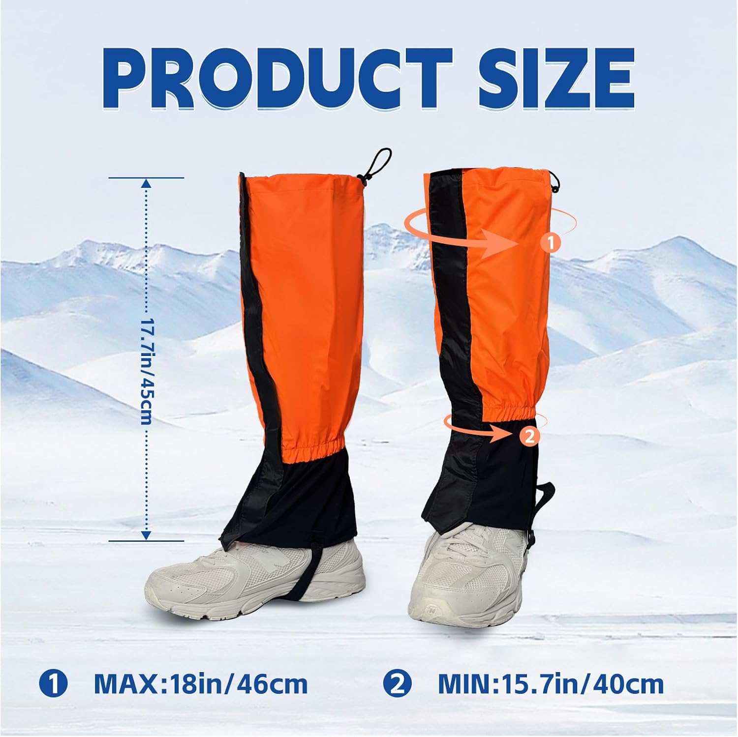 Gators for Hiking Boots,Adjustable Leg Gaiters for Women and Men Boots, Waterproof and Breathable Trail Gaiters for Hiking, Snow and Garden Weeding