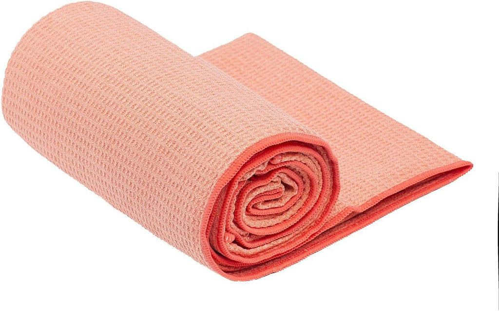 Shandali Hot Yoga Towel - Mat-Sized, Microfiber, Super Absorbent, Anti-Slip, Injury Free, 24" x 72" - Best Bikram Yoga Towel - Exercise, Fitness, Pilates Gear