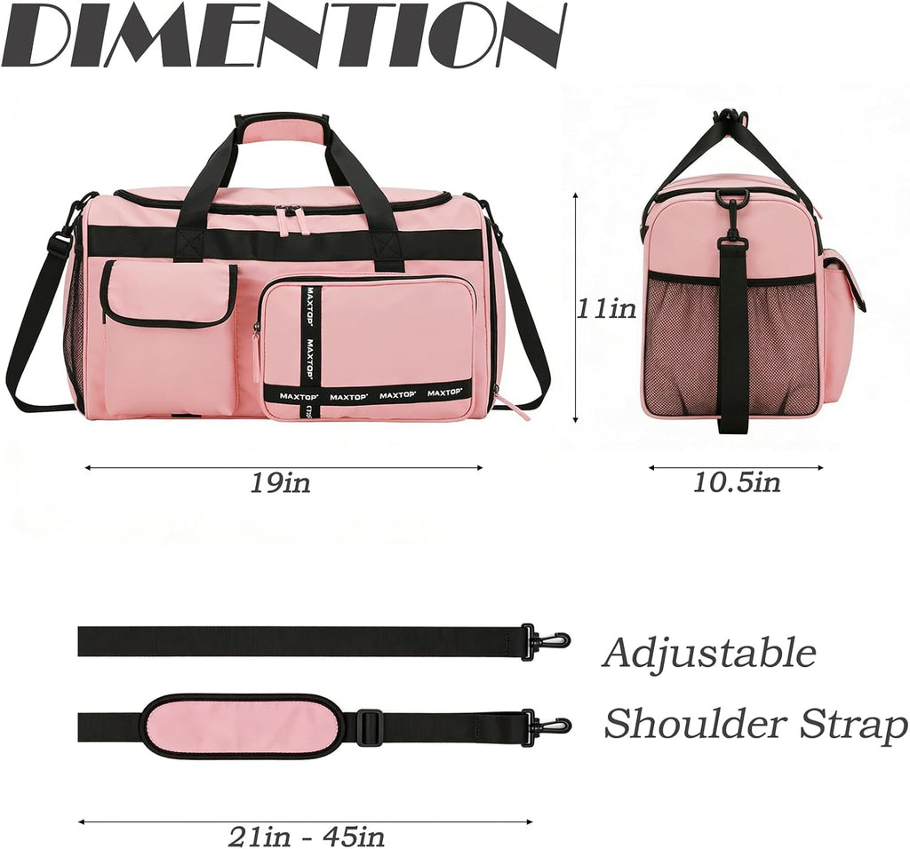 MAXTOP Large Gym Bag for Women Men Duffle Bag With Wet Dry Separation