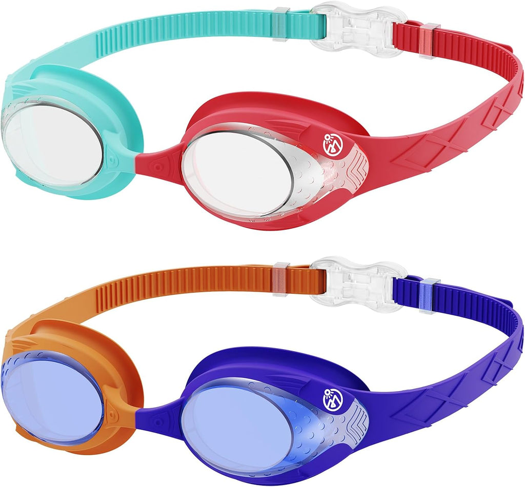 OutdoorMaster Kids Swim Goggles, 2 Pack Swimming Goggles with Quick Adjust