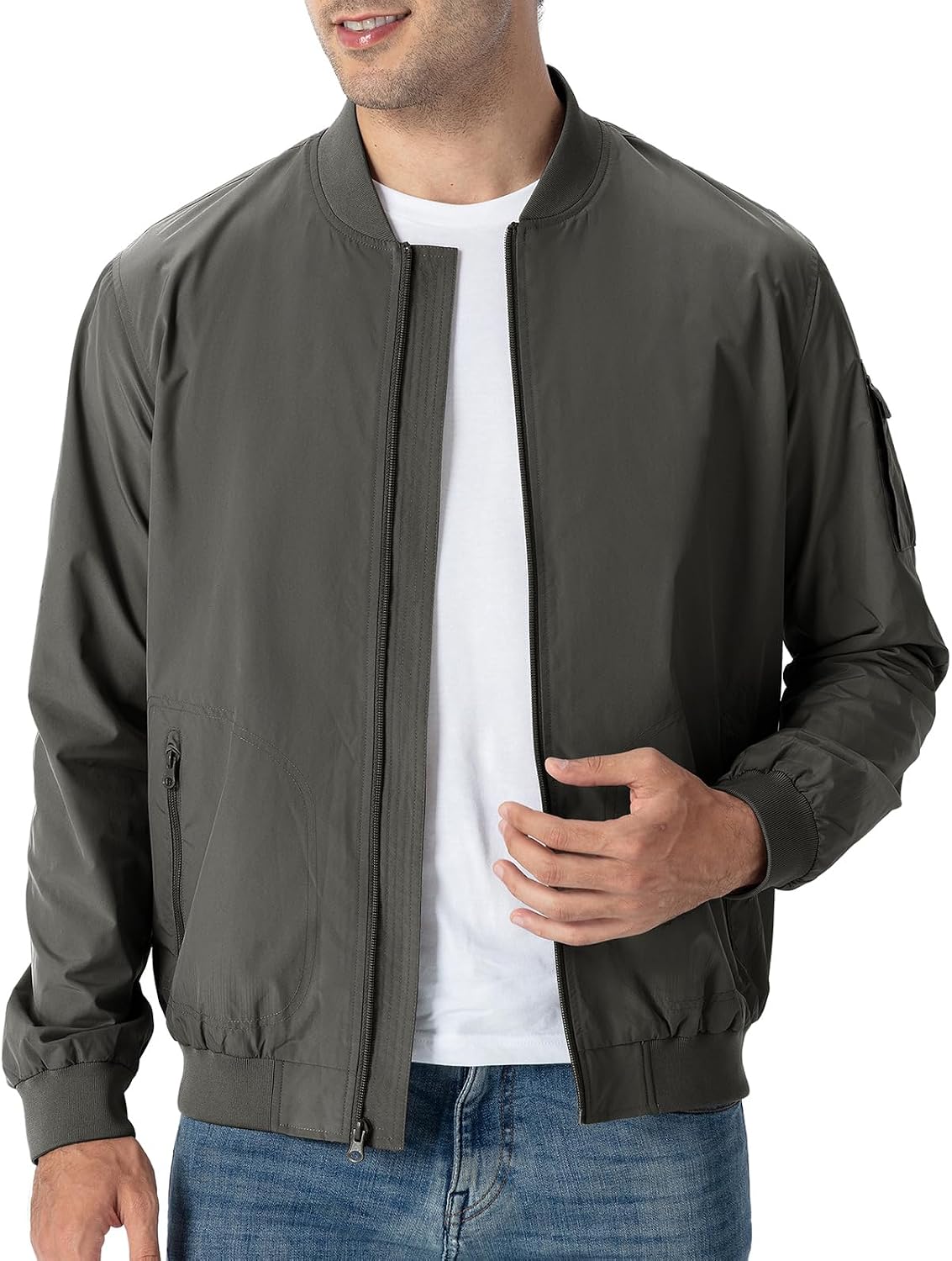 TBMPOY Men's Lightweight Jackets Casual Dress Golf Bomber Windbreaker Fall