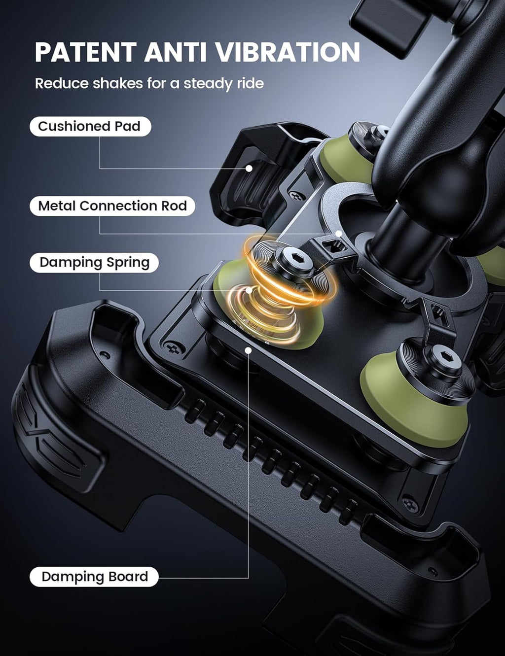 Lamicall Motorcycle Phone Mount Holder with Dual Vibration Dampener