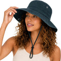 Womens Satin Lined Sun Hat UV Protection Washed Cotton Sun Hat with Satin Lining for Outdoor Beach Travel Hiking