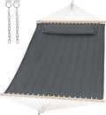 SUNCREAT Heavy Duty 2 Person Hammock for Indoor, Outdoor, Gray