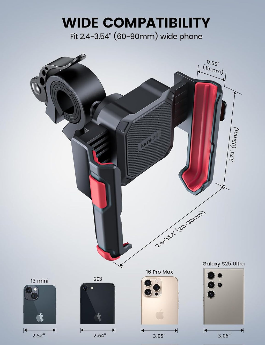 Lamicall Motorcycle Bike Phone Mount, 1s Lock Bike Phone Holder