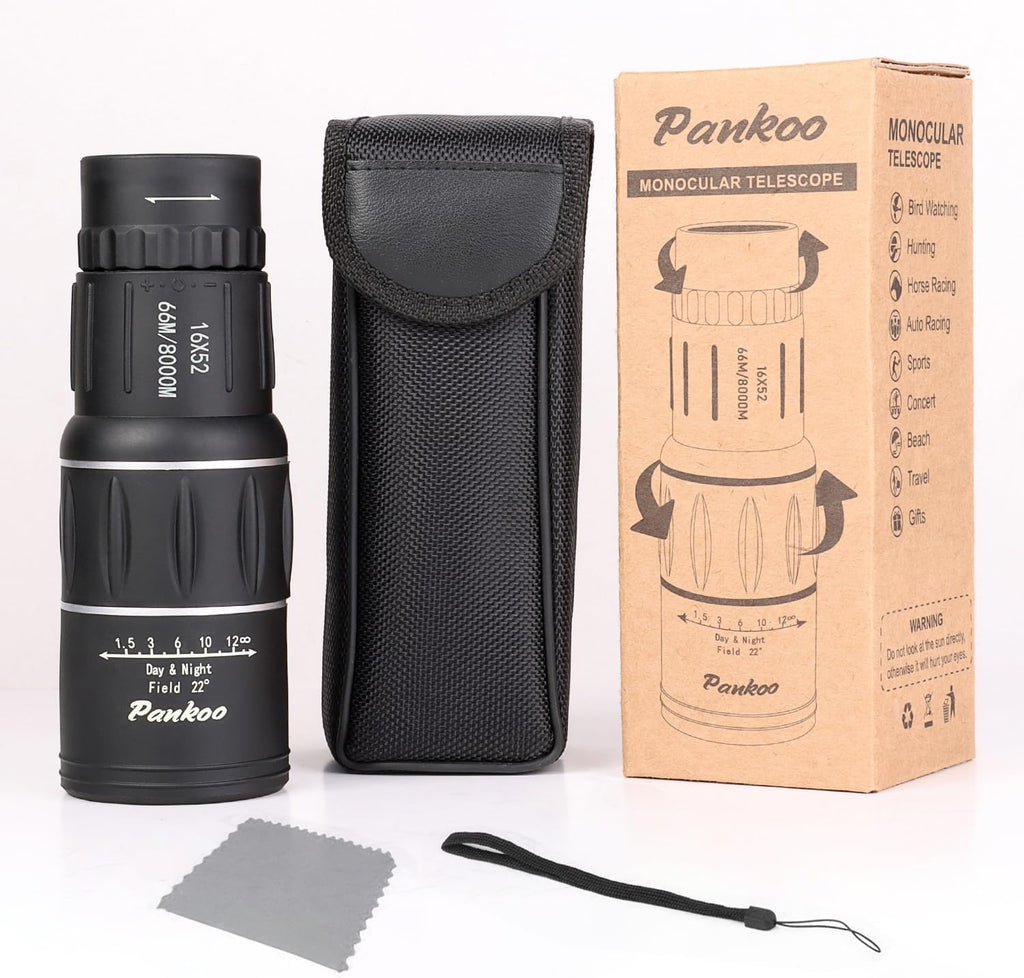 Monocular Telescope High Power 16X52, 2026 Power Prism Compact Monoculars for Adults Kids, Birthday Gifts for Men, Waterproof Fogproof Shockproof with Hand Strap, Bird Watching Hunting Camping Hiking