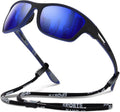 suoso Polarized Sports Sunglasses for Men: UV400 Protection Glasses Wrap Around Goggles for Driving Fishing
