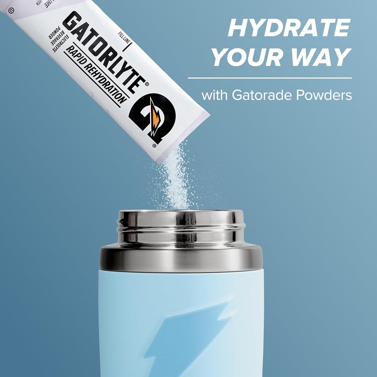 Gatorade 'Overtime' 22oz Stainless Steel Water Bottle, Straw Cap, Blue