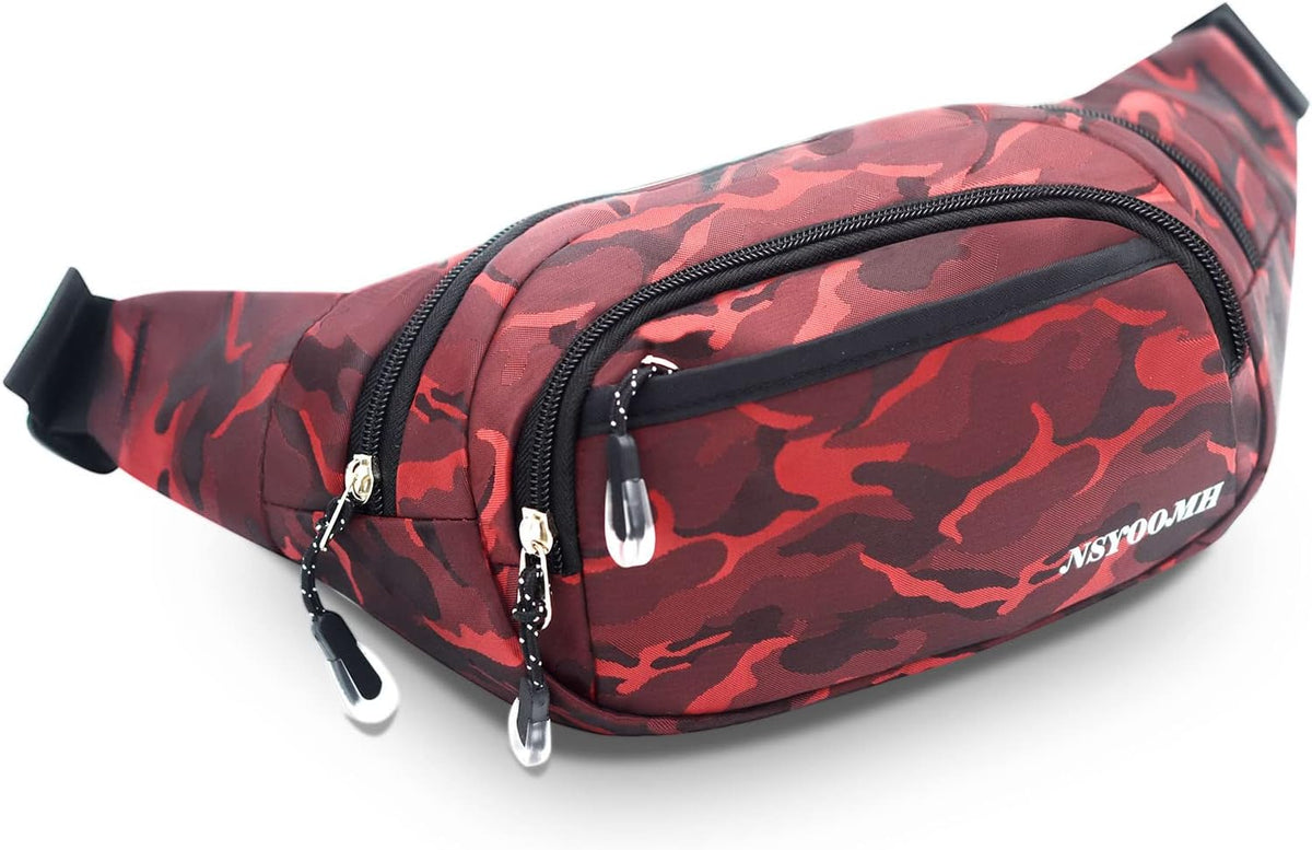Large Fanny Pack for Men Women NSYOOMH, Crossbody Waist Bag 5-Zipper Pocket