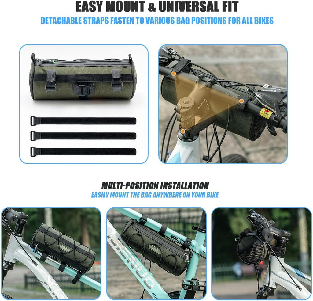 Bike Handlebar Bag Top Tube Bicycle Scooter Front Pouch with Shoulder Strap