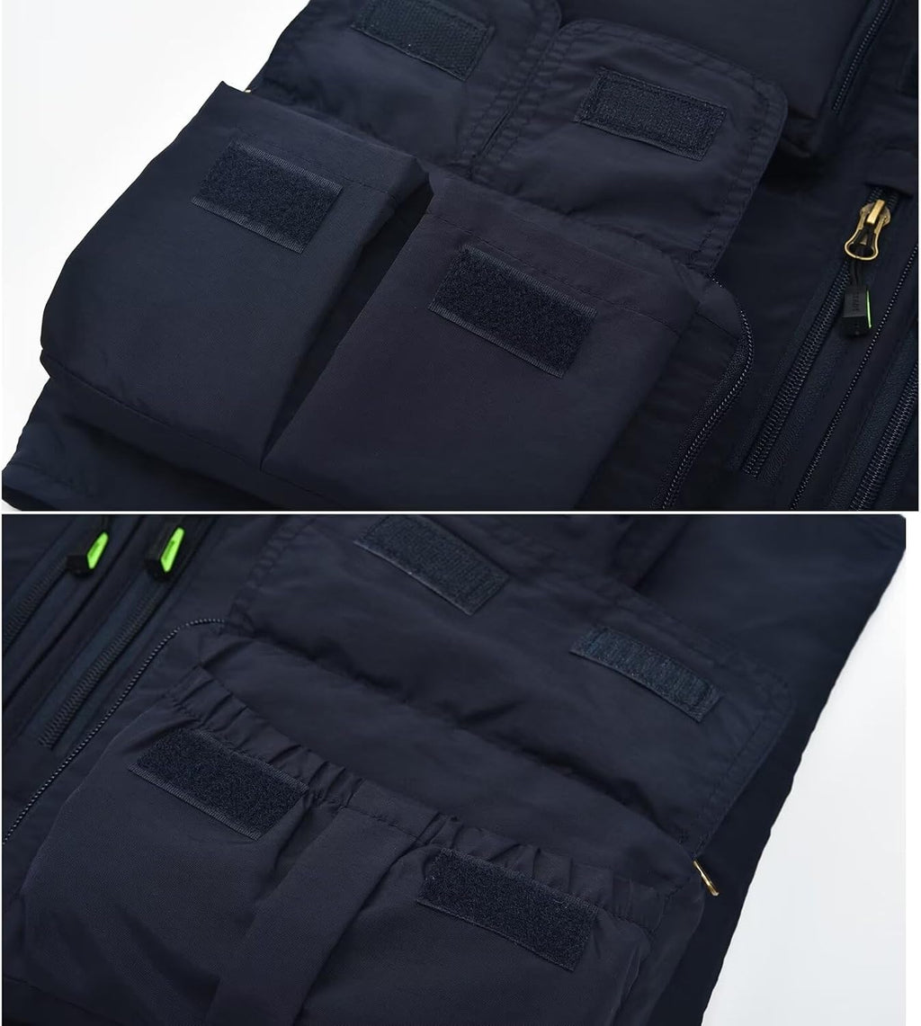 Spanye Mens Fishing Hunting Vest Outdoor Travel Utility Vest Tactical Work Jacket Multi Pocket