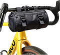 SEAFEW 4L Black Bike Handlebar Bag, Waterproof Bicycle Accessories, Bike Frame Front Pouch with Zipper and Shoulder Strap, Small Mountain Road Bike Barrel Bag