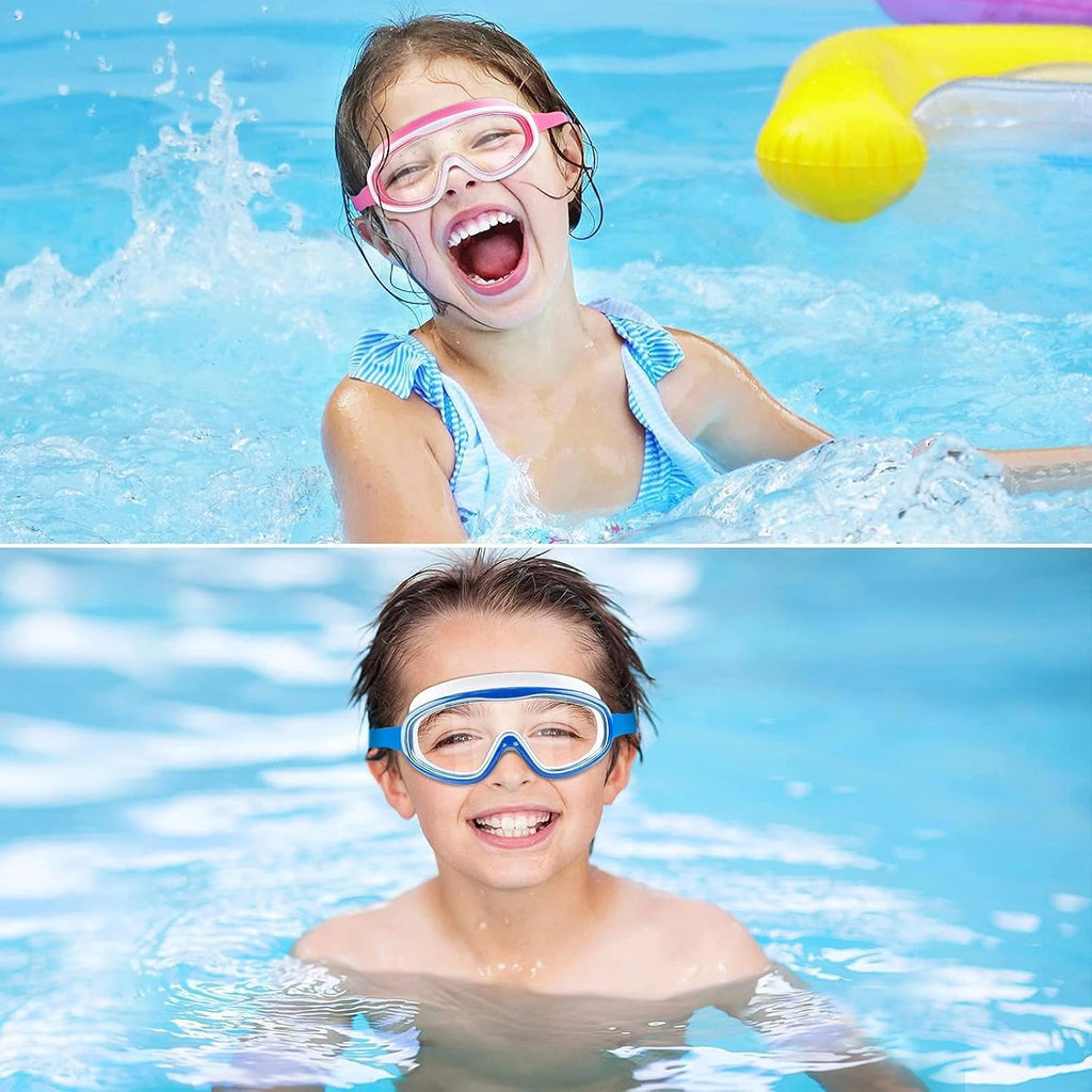 COOLOO Kids Swim Goggles for Age 3-15, 2 Pack Kids Goggles for Swimming