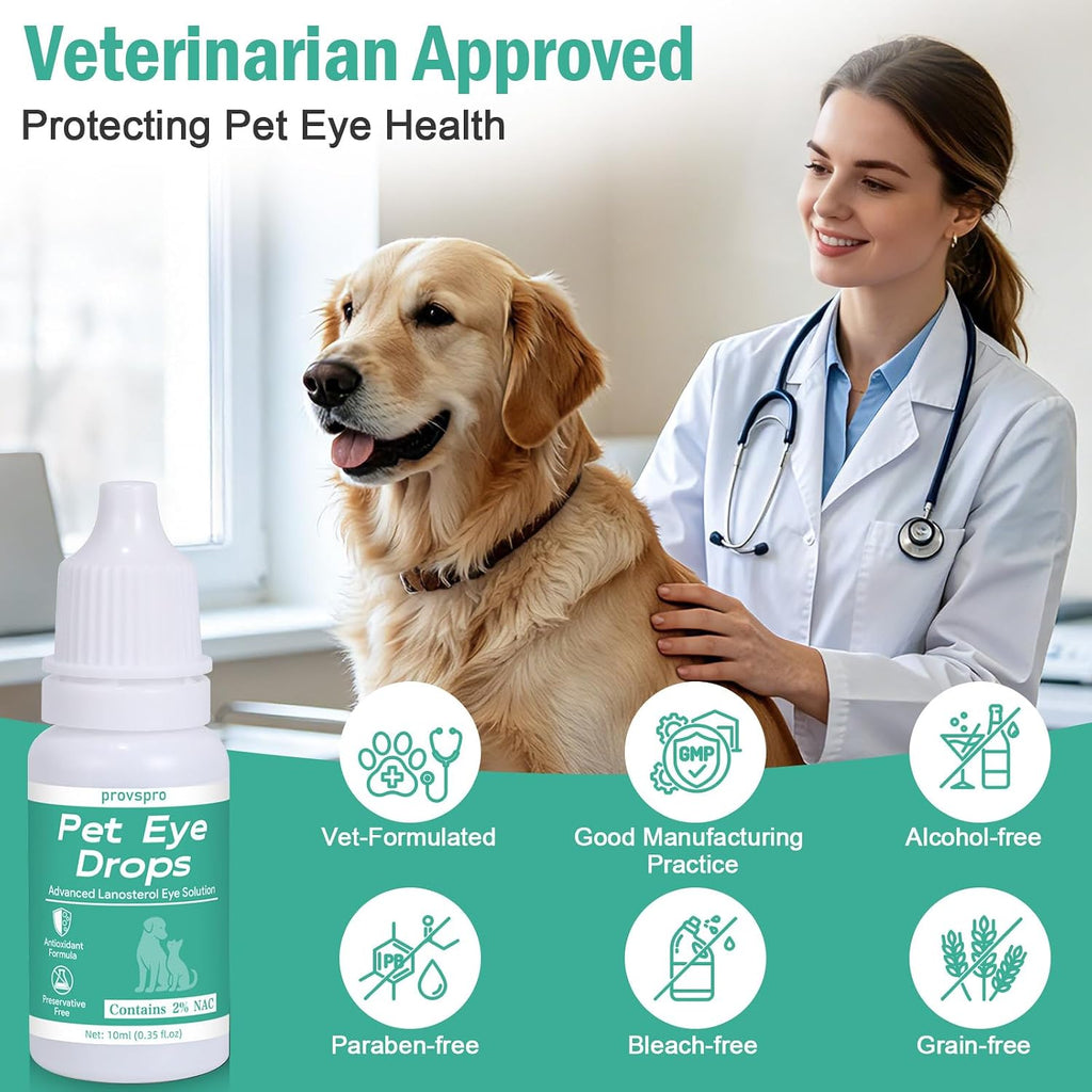 Cataract Eye Drops for Dogs, Improve Vision Clarity & Comfort, Supports Eye Comfort Moisture and Daily Eye Cleanliness, Gentle Pet Eye Care Formula, Preservative-Free