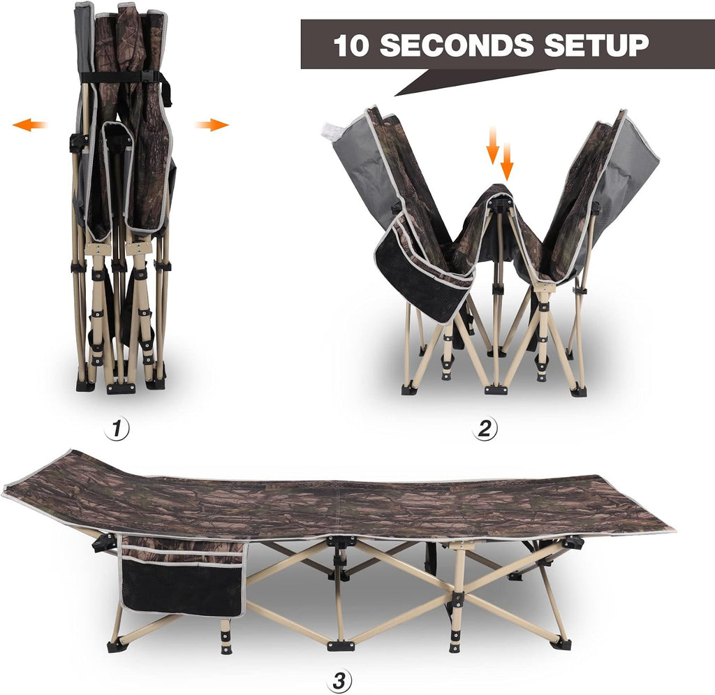 REDCAMP Folding Hunting Cots for Adults 500lbs