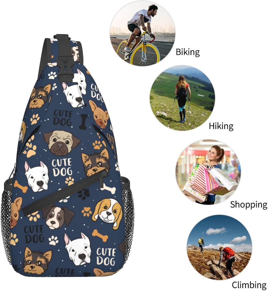 Butterflies Sling Bag Crossbody Sling Backpack for Women Men Travel Hiking Daypack Chest Shoulder Bag