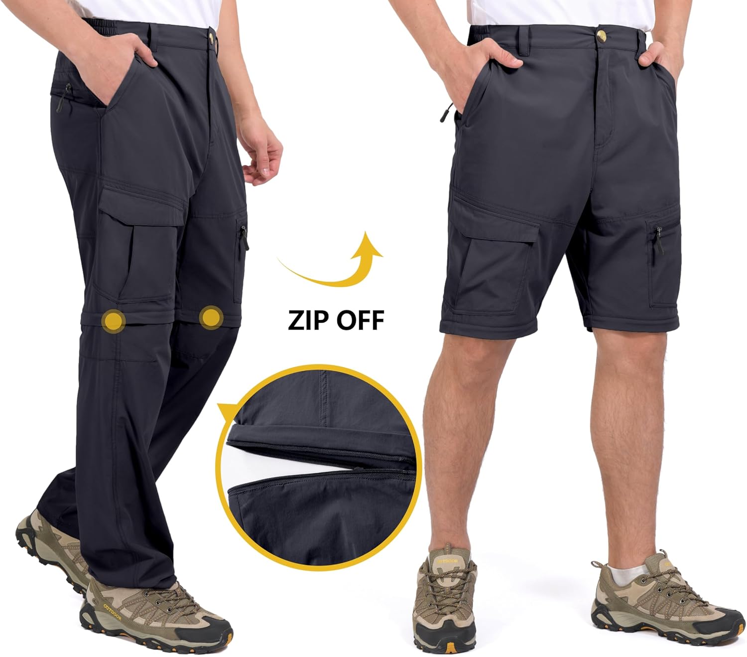 Little Donkey Andy Men's Stretch Convertible Pants, Zip-Off Quick-Dry Hiking Pants, UV Protection, Lightweight