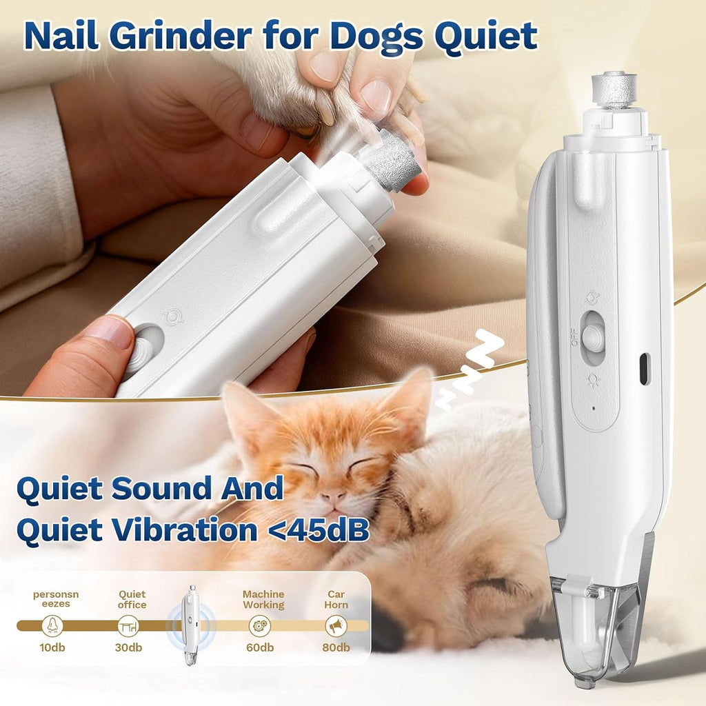 2-in-1 Dog&Cat Nail Clippers with Light, Type-c Pet Claw Trimmer & Grinder