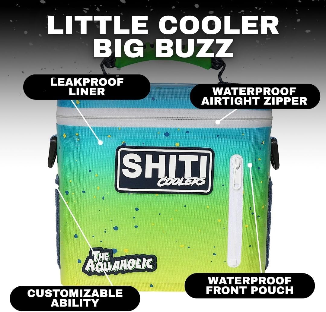 SHITI Coolers Cooler for Camping, Travel, Beach, Soft Lunch Box for Food, Drinks & Ice, Portable, Waterproof 24 Hr Insulated Bag with Shoulder Straps, Customizable