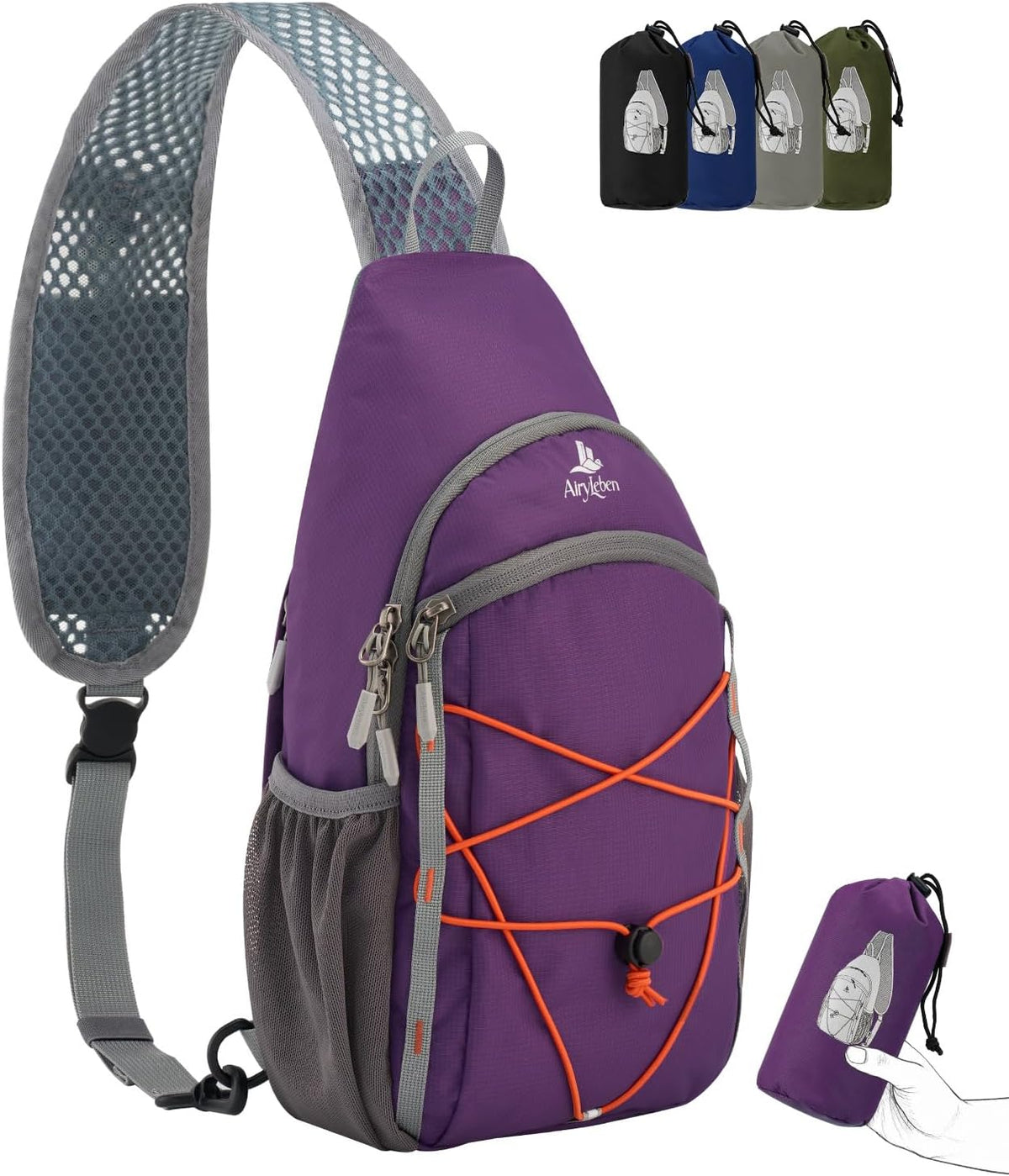 Packable Crossbody Sling Bag for Men Women RFID Lightweight Travel Daypack