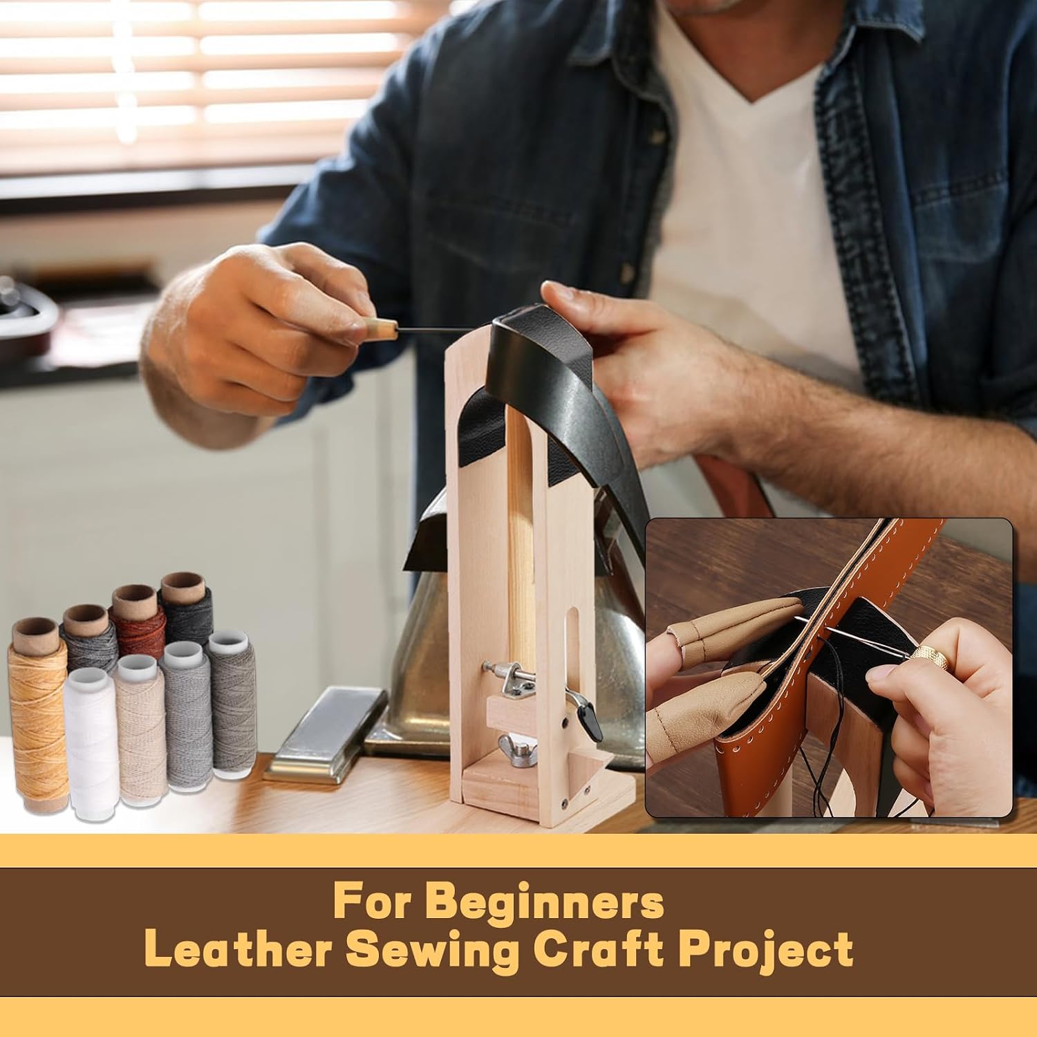 Lunarm Stitching Pony Leather Stitching Pony Table Desktop Working Clamp