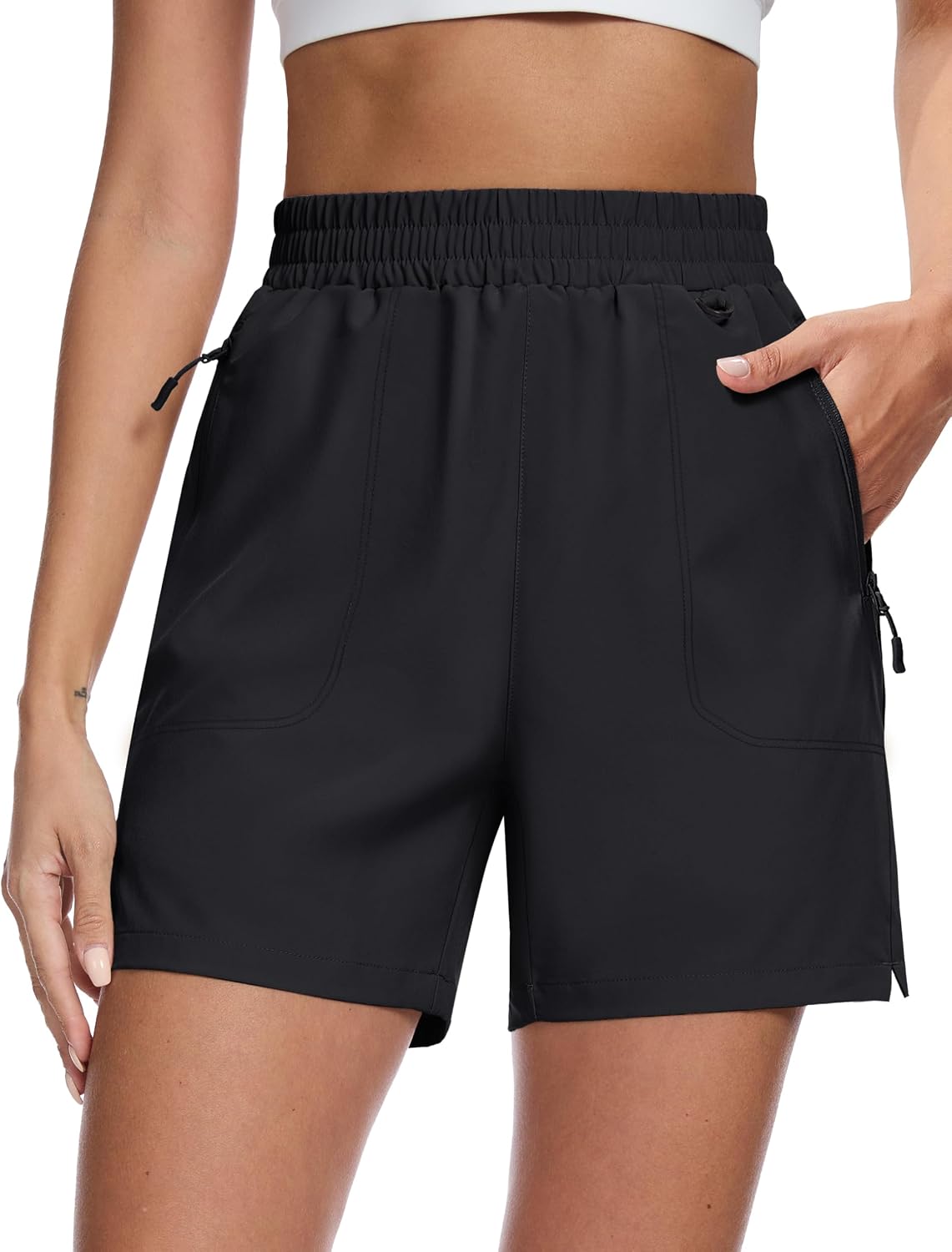MAGCOMSEN Women's 5" Hiking Cargo Shorts UPF 50+ Quick Dry Lightweight Golf Athletic Casual Summer Shorts with Pockets