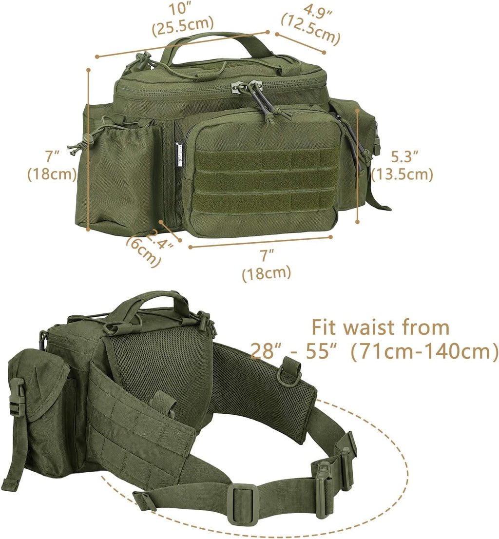 MGFLASHFORCE Tactical Fanny Pack for Men EDC Molle Waist Bag Hip Belt Pouch
