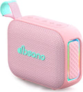 dbsono Portable Bluetooth Speaker Line-in Support: IPX5 Waterproof, Pink