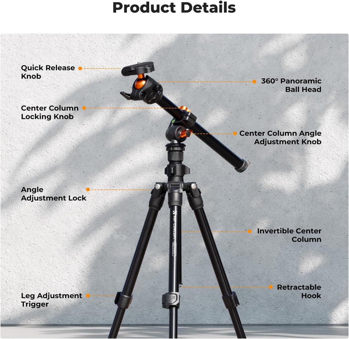 K&F Concept 76 in Overhead Camera Tripod