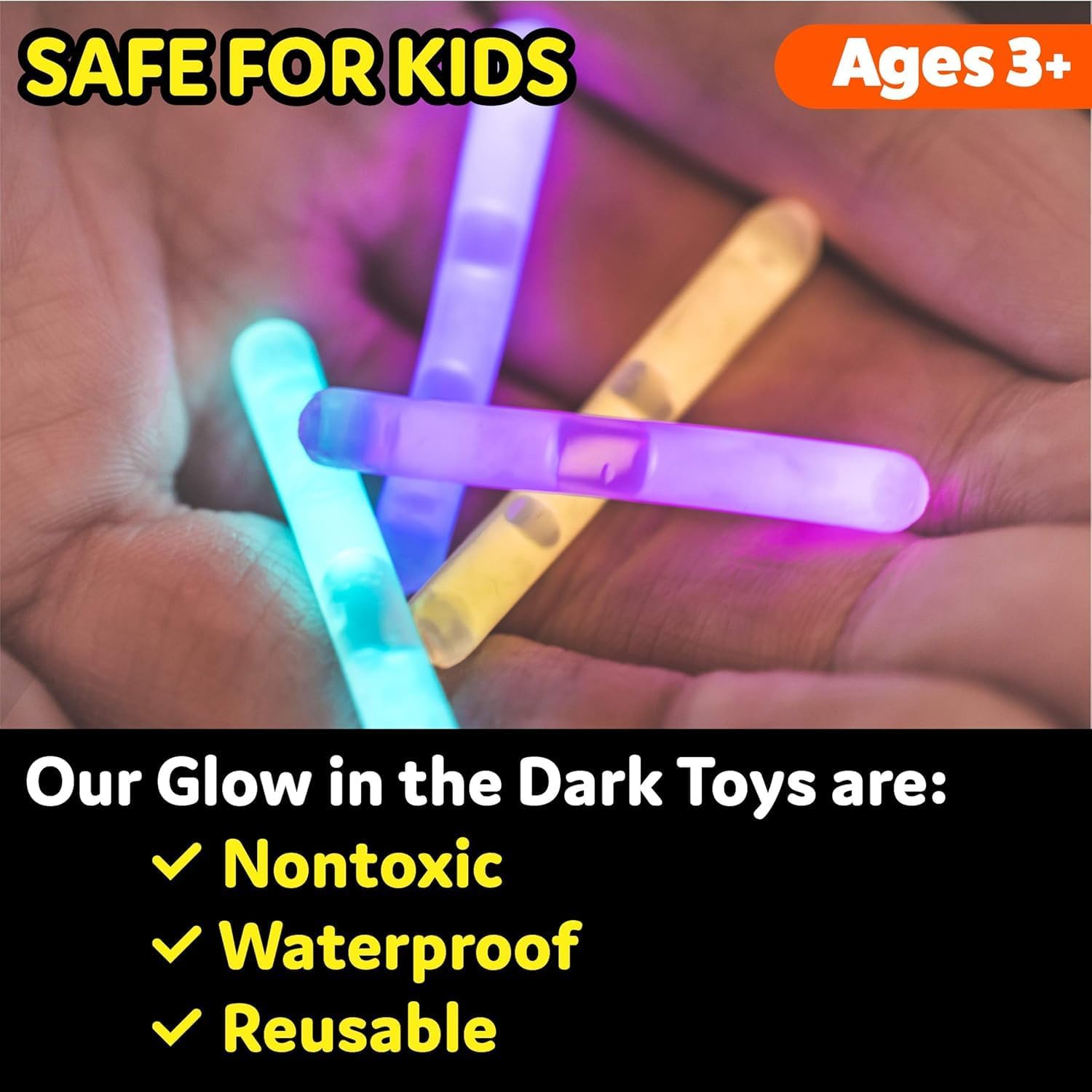 PartySticks Mini Glow Sticks 200 Pack Glow-in-the-Dark Small, for Easter Eggs, 5 Colors, Neon Light Sticks Bulk Party Favors, Easter Basket Stuffer Party Pack, Weddings Classroom Decorations Prizes