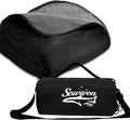 Waterproof Outdoor Blanket 91"x60" Large Quilted Fleece 300GSM Black