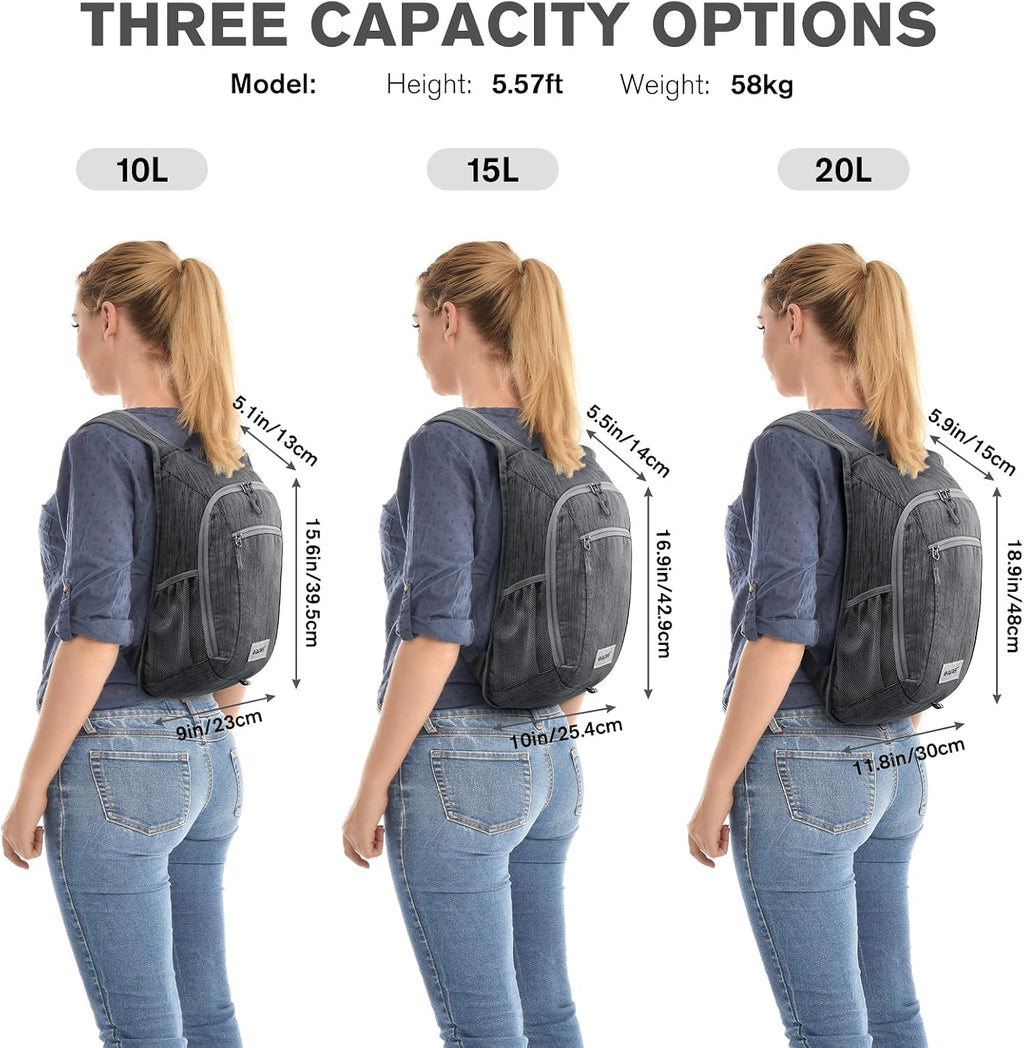 G4Free 10L/15L Hiking Backpack Lightweight Packable Hiking Daypack Small Travel Outdoor Foldable Shoulder Bag