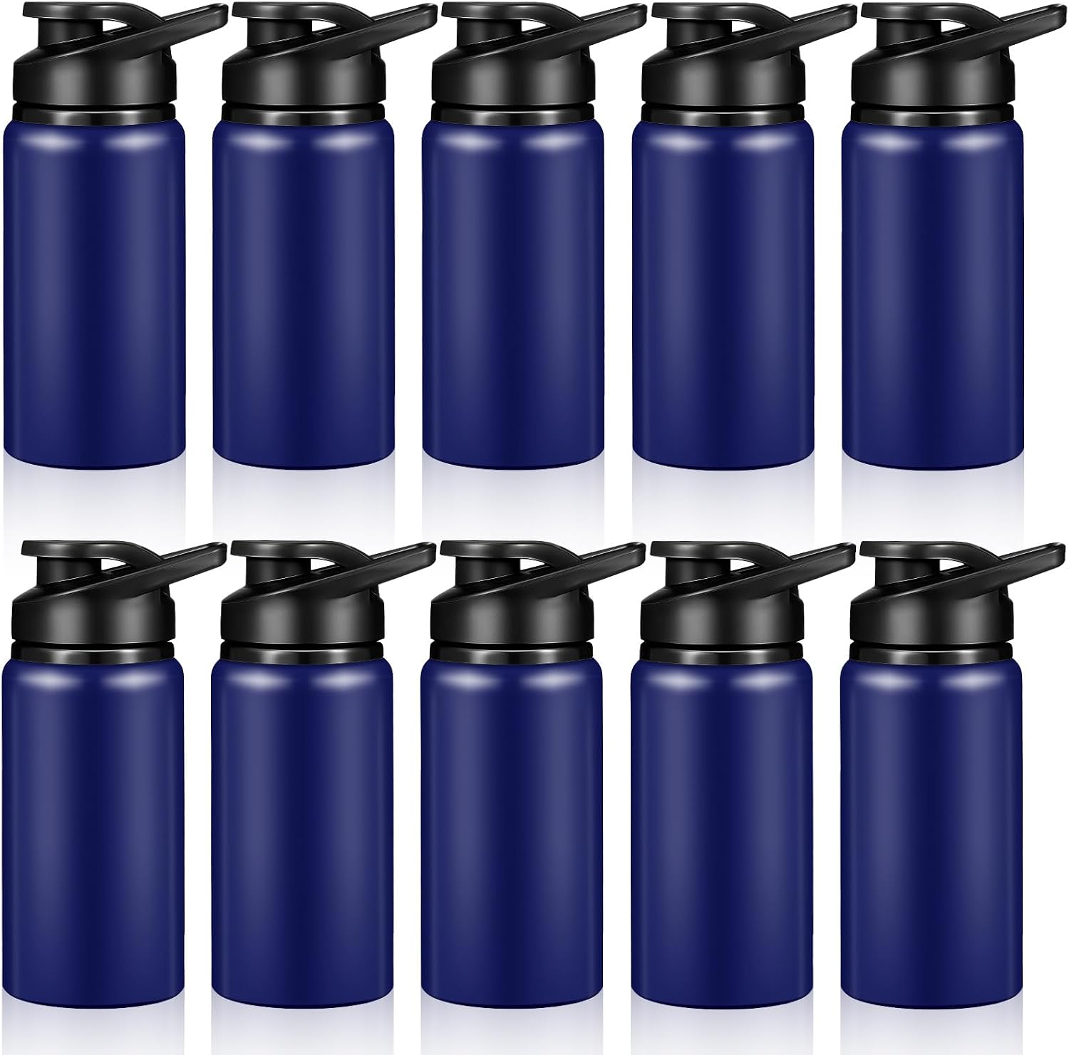 Mimorou 10 Pcs 13.5oz Aluminum Water Bottles Bulk, Blue