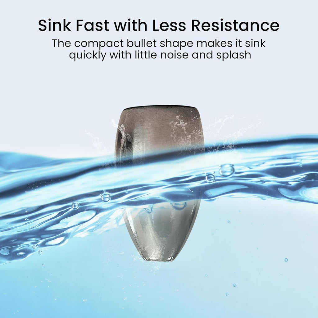 Pristis 12 pcs Tungsten Fishing Weights, Compact Bullet Sinkers