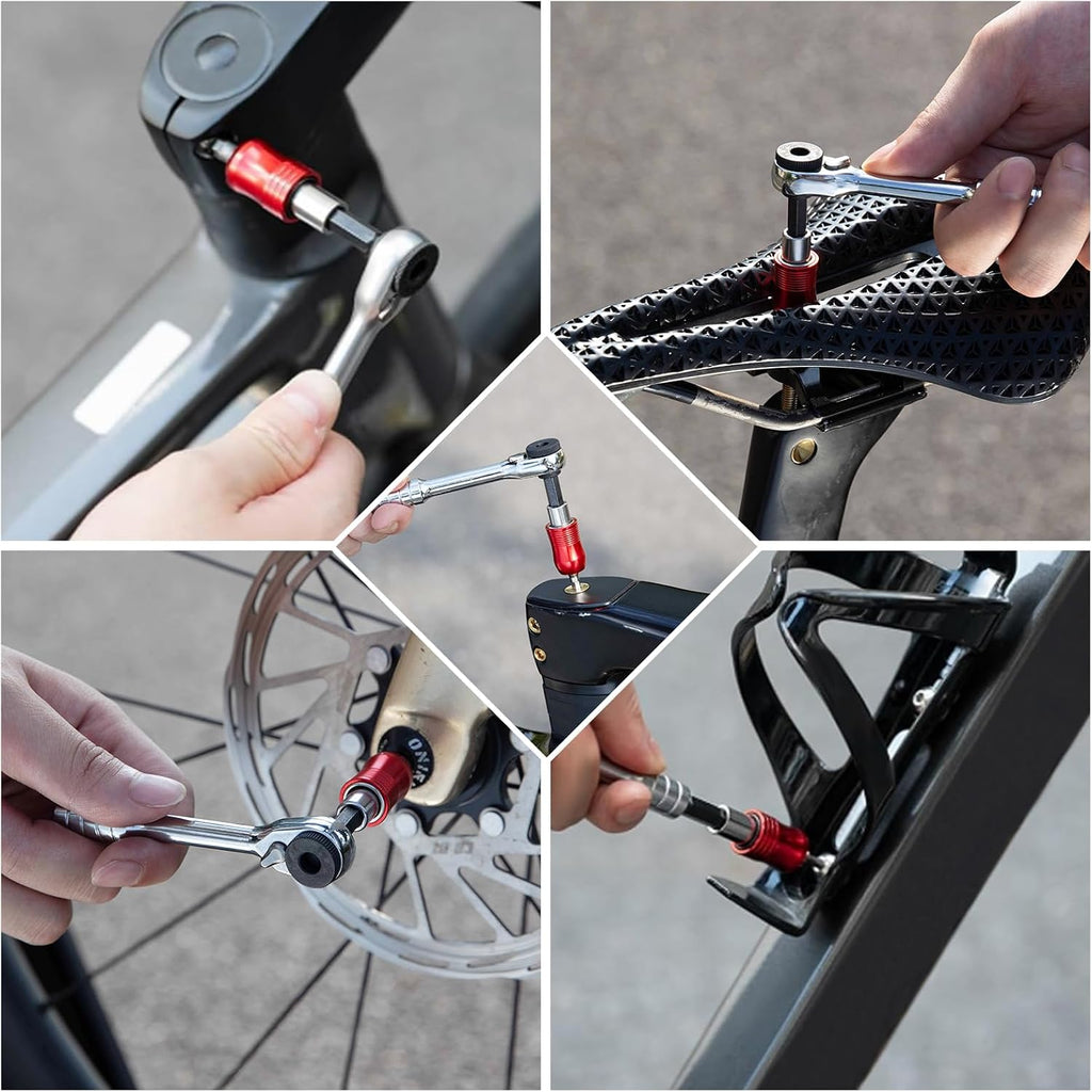 14-in-1 Bike Repair Kit, Foldable Multitool with Ratchet Wrench & Bag