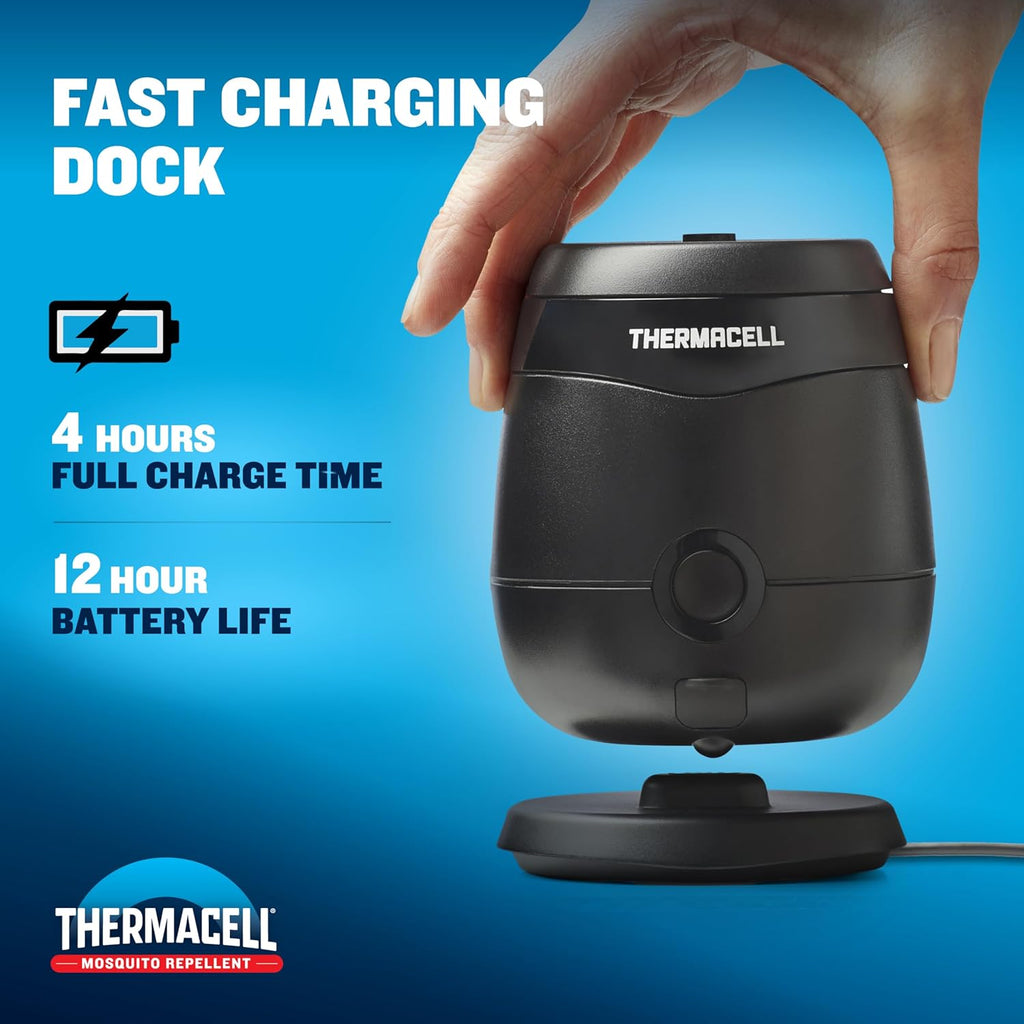 Thermacell E-ZoneGuard Patio Max Mosquito Repellent 12Hr Bat + Chrging Dock