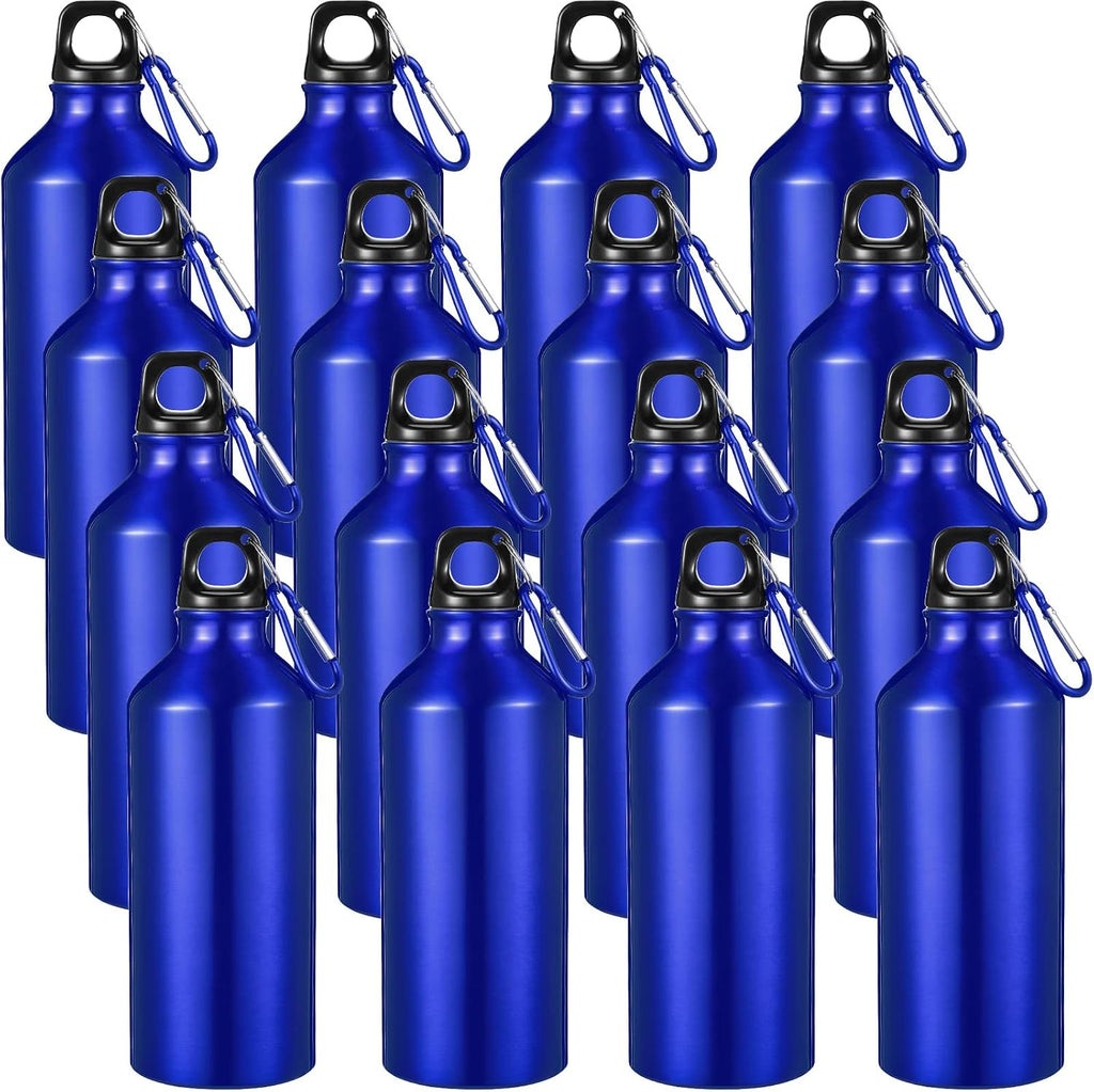 CHENGU 16 Pack Aluminum Water Bottles, 20 oz, Sports Water Bottles, White