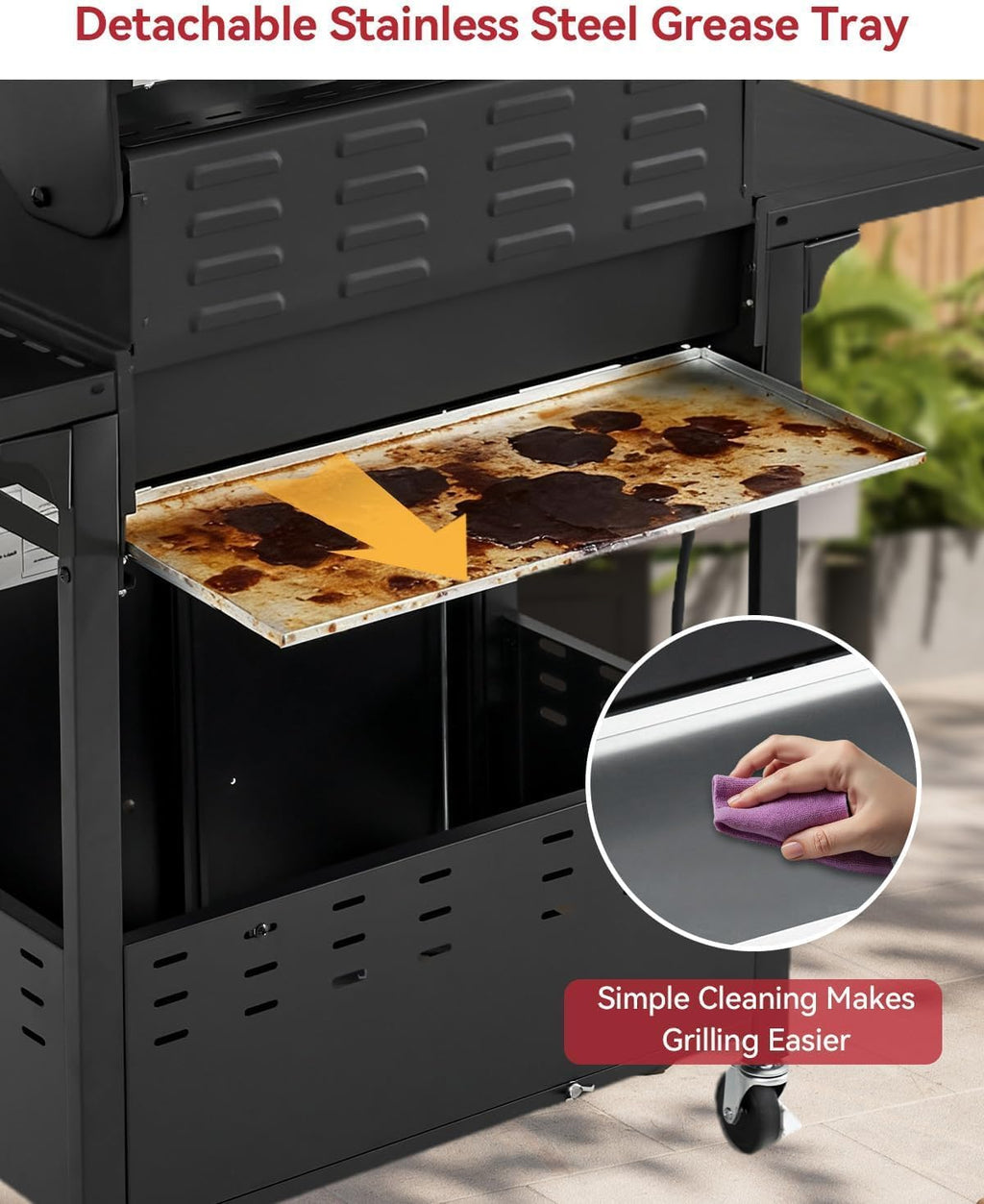 Aoxun 4-Burner 49000 BTU Propane Grill with Side Burner, Black