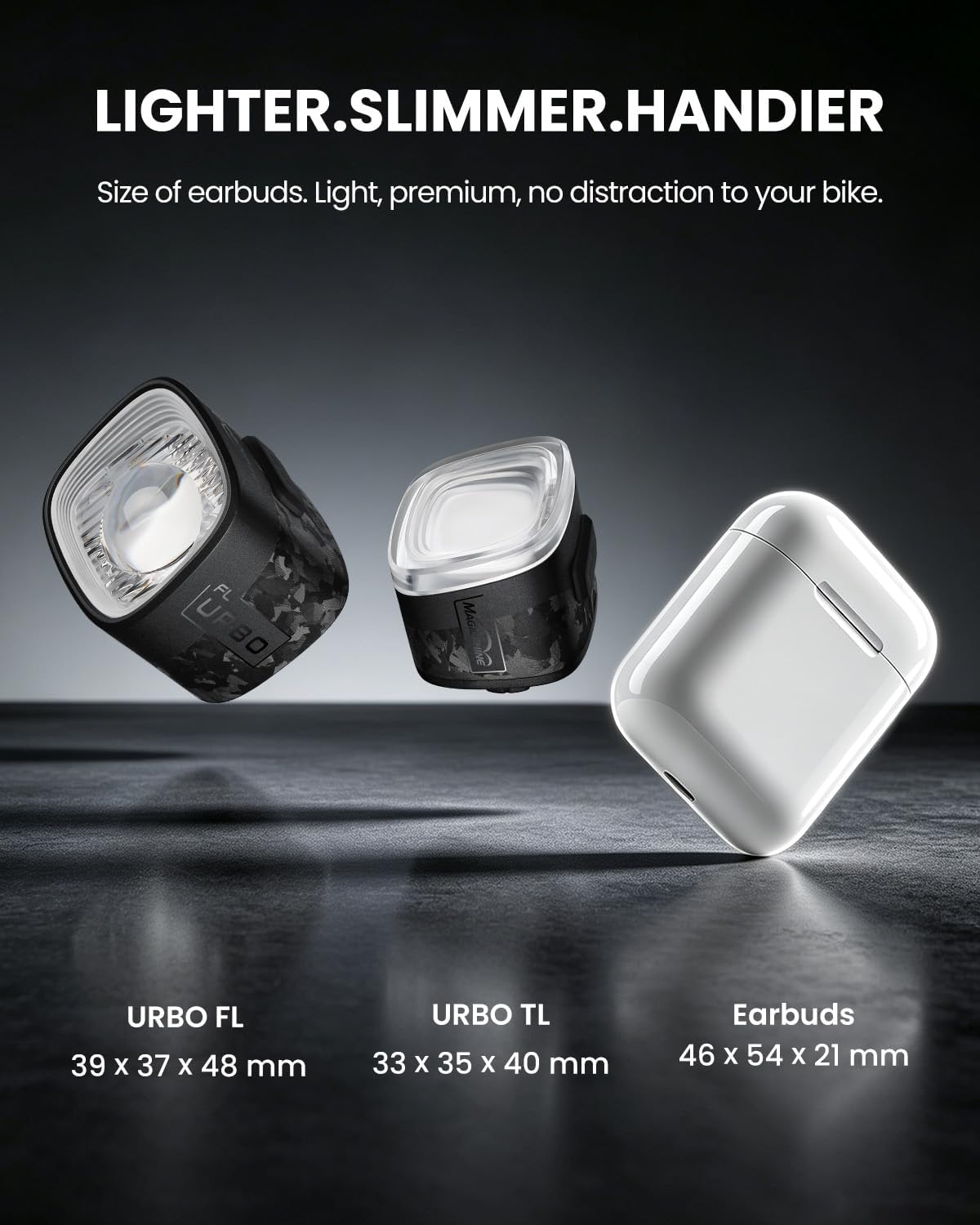 MagicShine URBO COMBO Bike Lights Front and Back, 82h Runtime Bicycle Light