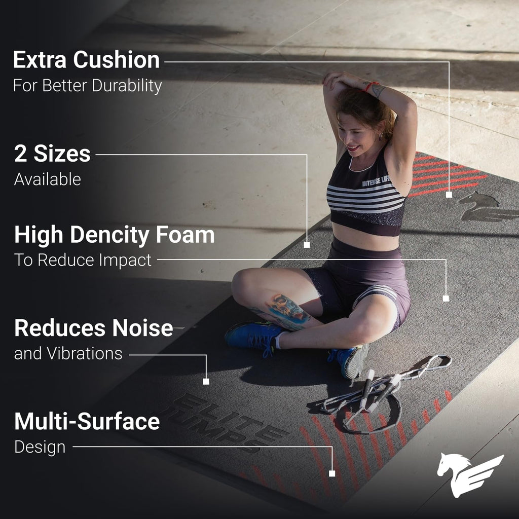 Elite Jumps Jump Rope Mat, Non-Slip Fitness Mat