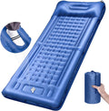 LILTSDRAE Camping Sleeping Pads，Extra Thick 5 Inch Inflatable Sleeping Mat with Pillow Built-in Pump，Oversized Mattress Super Portable Backpacking Sleeping Pad (Blue, Single)