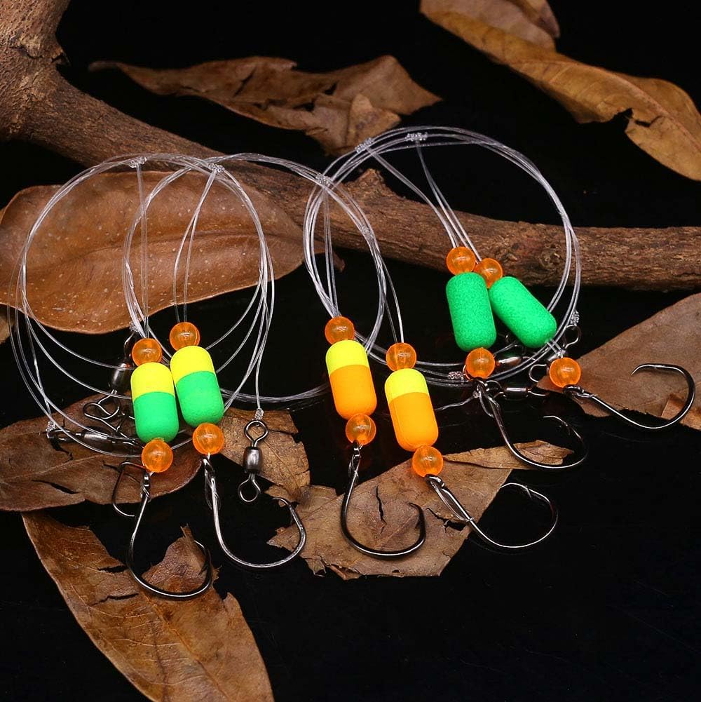 Pompano-Rigs-for-Surf-Fishing-Saltwater-Gear with Double Circle & Wide Gap Hook-6-Pack Surf Fishing Tackle